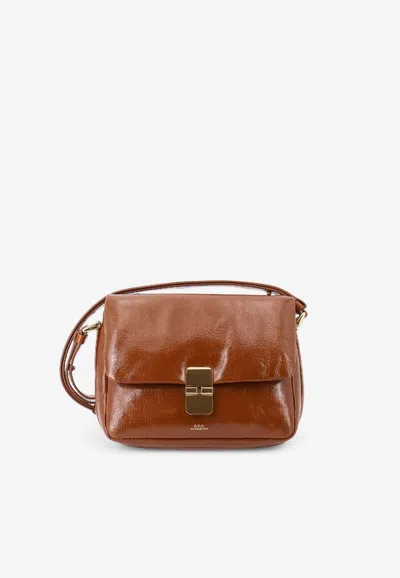 Apc Grace Leather Crossbody Bag In Brown