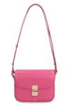 Apc A.p.c. Grace Bag In Leather With Logo In Pink