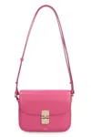 Apc A.p.c. Grace Bag In Leather With Logo In Pink