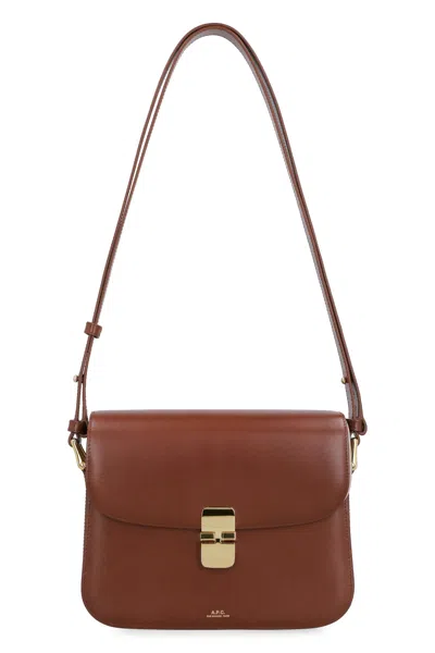 Apc Grace Leather Crossbody Bag In Brown