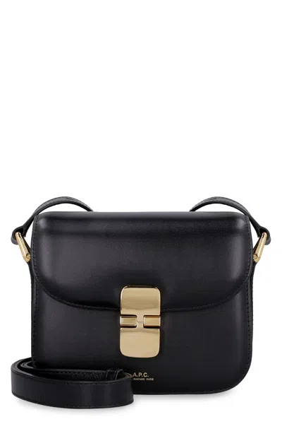 Apc Grace Leather Mini Crossbody Bag In Black