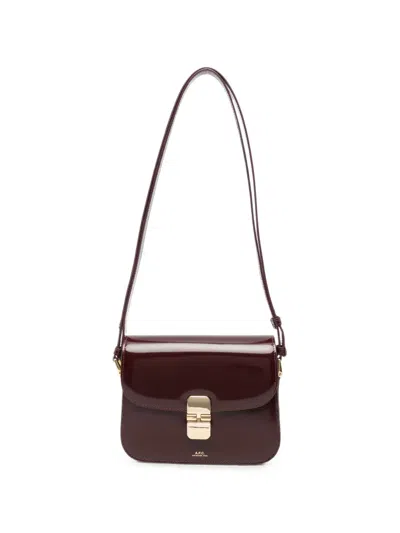 A.p.c. Grace Leather Mini Shoulder Bag In Blue