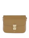 Apc Adjustable Strap Leather Shoulder Bag In Brown