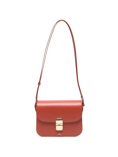 A.p.c. Grace Leather Shoulder Bag In Orange