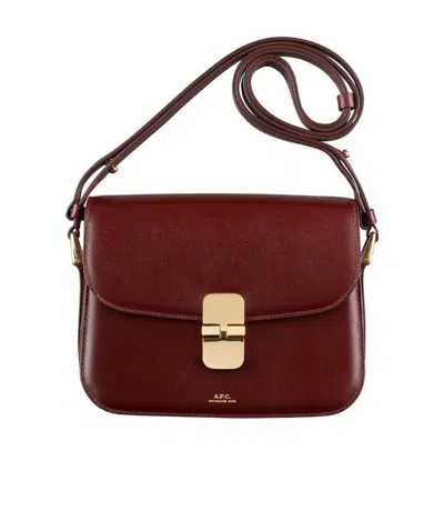Apc Grace Leather Shoulder Bag In Red