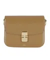 Apc A.p.c. Grace Logo Printed Small Shoulder Bag In Brown