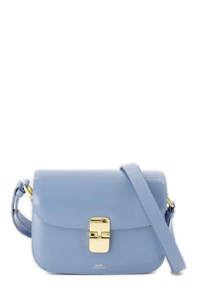 Apc Grace Logo Printed Small Shoulder Bag In Ibb Bleu Navire