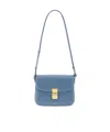 Apc A.p.c. Grace Logo Printed Small Shoulder Bag In Blue