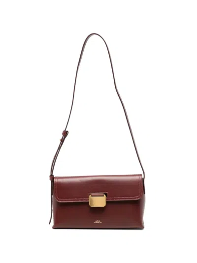 A.p.c. Grace Logo-print Leather Shoulder Bag In Brown