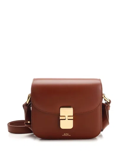 Apc Grace Mini Shoulder Bag In Brown