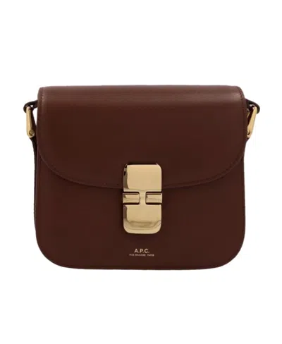 Apc Grace Mini Shoulder Bag In Brown