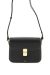 Apc Leather Shoulder Bag With Frontal Logo In Black