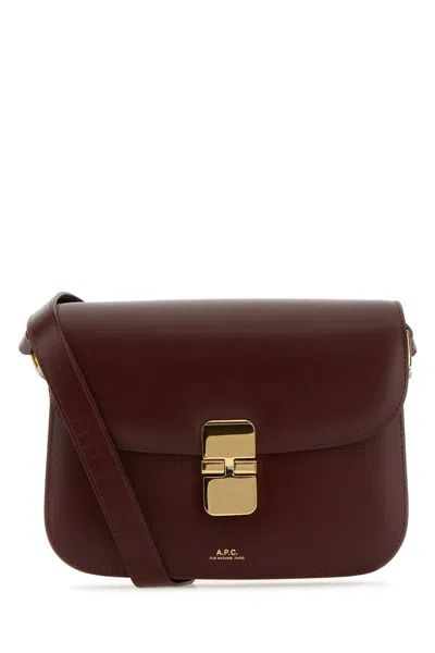 A.p.c. Women Grape Leather Small Grace Crossbody Bag In Burgundy