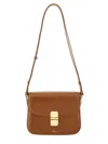 Apc Grance Brown Small Crossbody Bag Wirh Embossed Logo Lettering On The Front And Adjustable Shoulder S In Brown