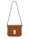 Apc Grance Brown Small Crossbody Bag Wirh Embossed Logo Lettering On The Front And Adjustable Shoulder S In Brown