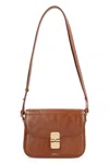 Apc A.p.c. Grace Small Foldover Top Crossbody Bag In Brown