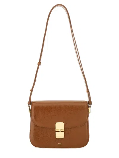 A.p.c. Grace Small Bag In Leather In Brown