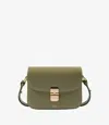 Apc A.p.c. Grace Logo Printed Small Shoulder Bag In Kbc - Clay Green
