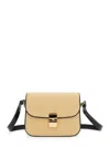 Apc 'grace Small' Beige Shoulder Bag With Clasp Closure And Adjustable Leather Strap In Leather Woman