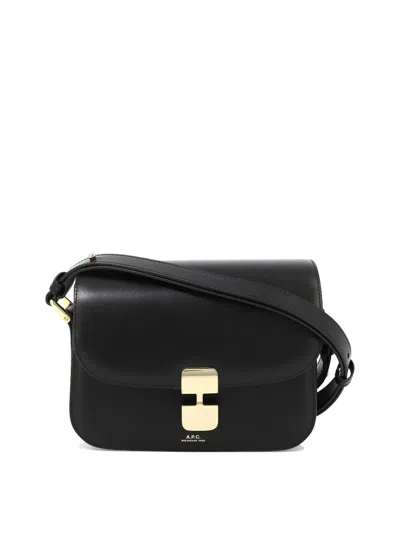 Apc Grace Small Leather Crossbody Bag For Women In Black