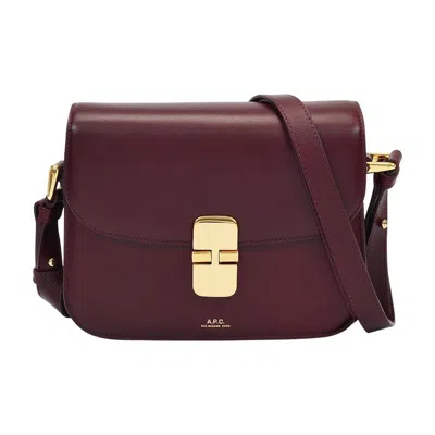 Apc A.p.c. Grace Small Hobo Bag In Burgundy