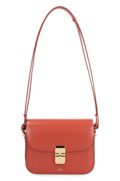 Apc A.p.c. Grace Small Leather Crossbody Bag In Brown