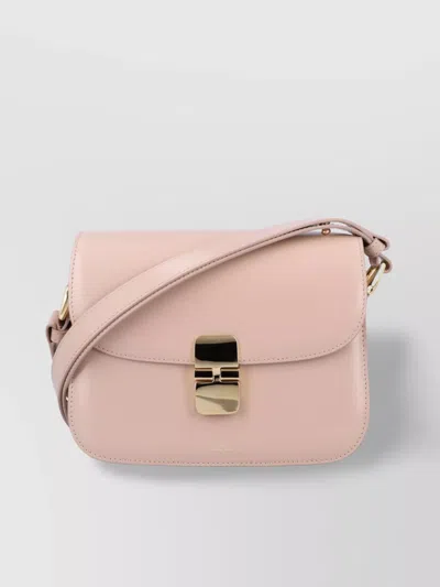 Apc A.p.c. Grace Logo Printed Small Shoulder Bag In Pink