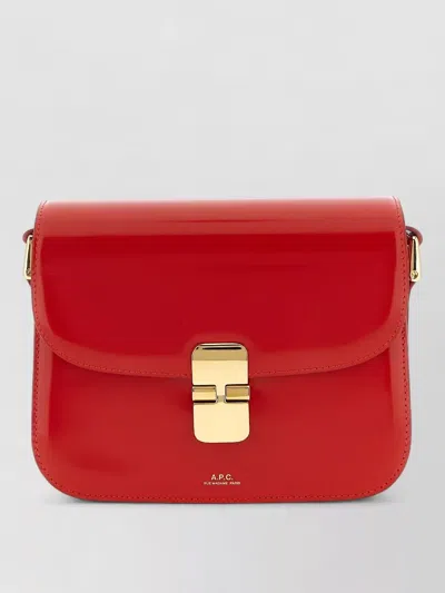 A.p.c. Grace Small Shoulder Bag Adjustable Strap In Red