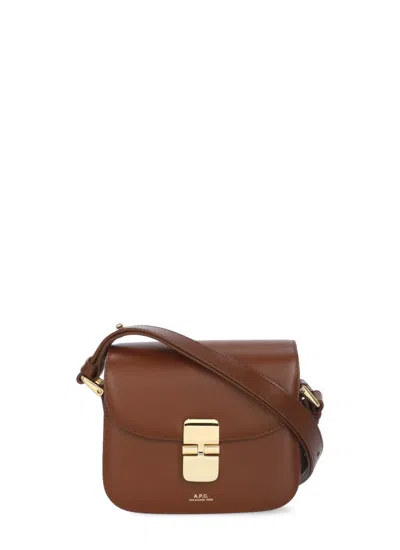 Apc A.p.c. Grace Small Shoulder Bag In Brown