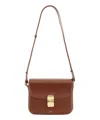 Apc A.p.c. Brown Leather Grace Mini Crossbody Bag In Brown