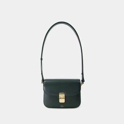 Apc A.p.c. Grace Logo Printed Small Shoulder Bag In Green