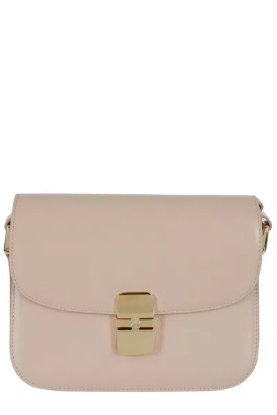 Apc A.p.c. Grace Small Shoulder Bag In Smooth Leather In Beige
