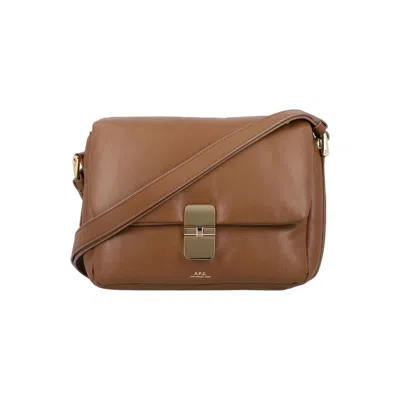 A.p.c. Grace Soft Leather Bag Caramel Cowhide Shoulder In Brown