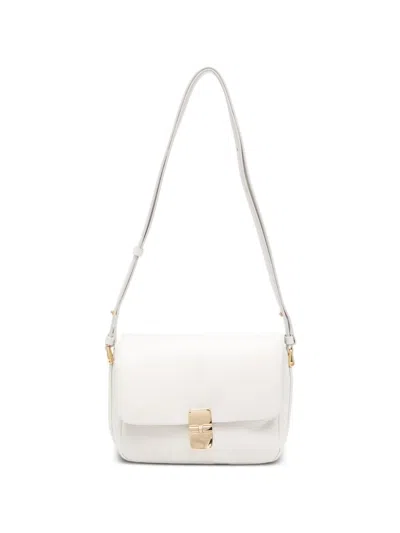 A.p.c. Grace Soft Leather Shoulder Bag In White