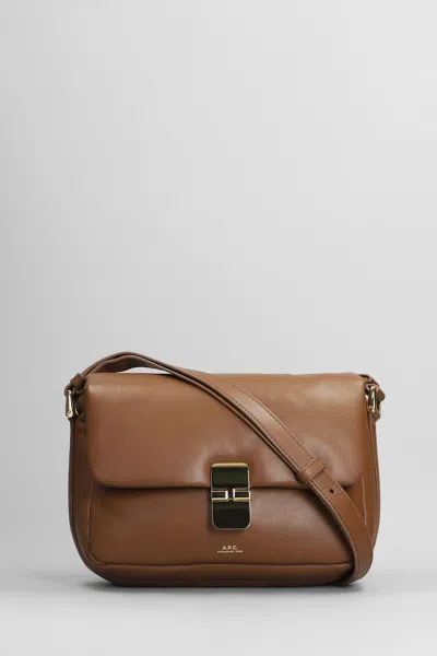 Apc Grace Soft Shoulder Bag In Brown Leather