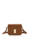Apc Grance Brown Small Crossbody Bag Wirh Embossed Logo Lettering On The Front And Adjustable Shoulder S In Brown