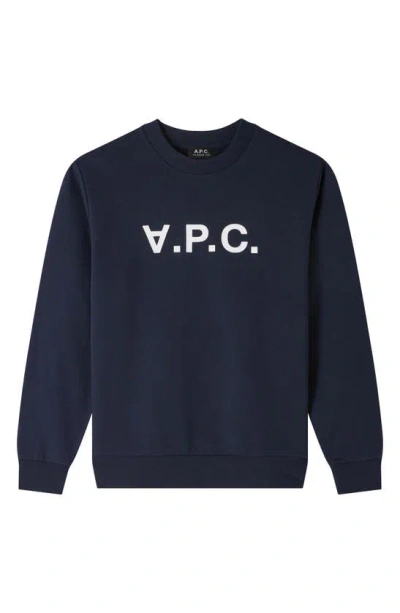 Apc V.p.c. Logo-print Organic-cotton T-shirt In Blue