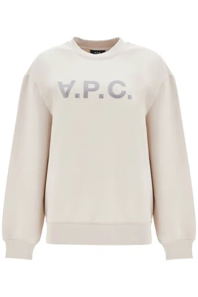 Apc A.p.c. Vpc Logo Oversized Sweatshirt In Beige