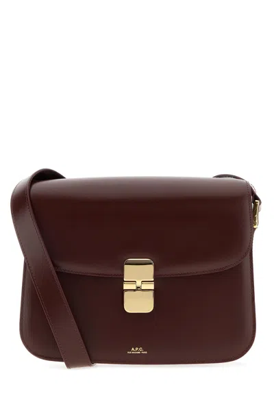 A.p.c. Grape Leather Grace Crossbody Bag In Purple