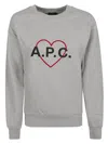 Apc Graphic Heart Design Organic Cotton Sweatshirt In Gray