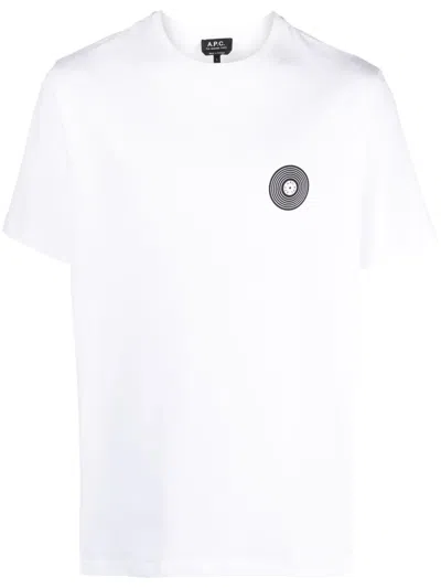 Apc Graphic-print Cotton T-shirt In White