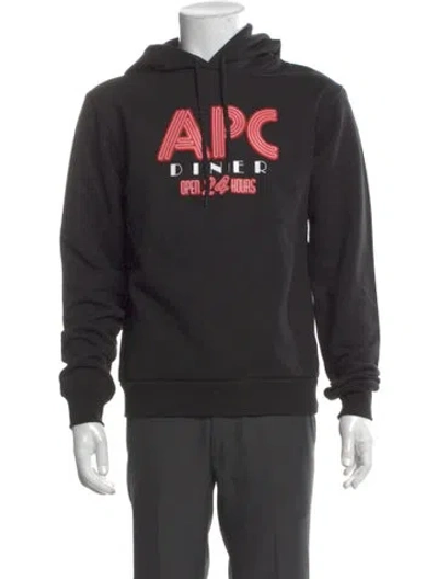 Pre-owned Apc Graphic Print Crew Neck Hoodie In Black