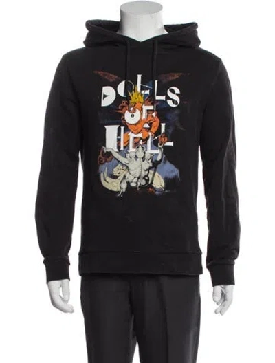 Pre-owned A.p.c. Graphic Print Crew Neck Hoodie In Black