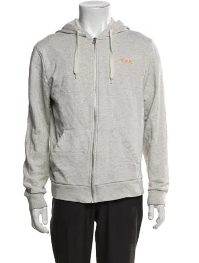 Pre-owned A.p.c. Graphic Print Crew Neck Hoodie In Grey