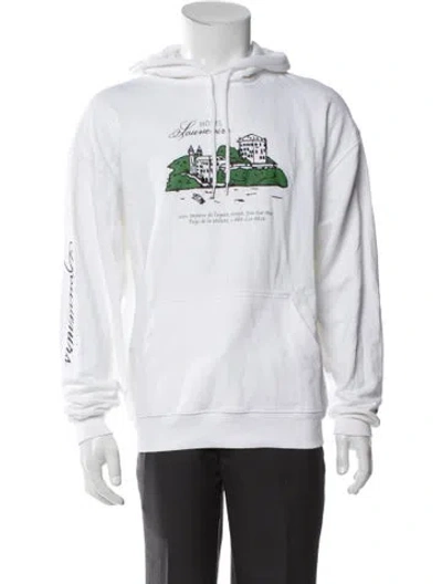 Pre-owned Apc Graphic Print Crew Neck Hoodie In White
