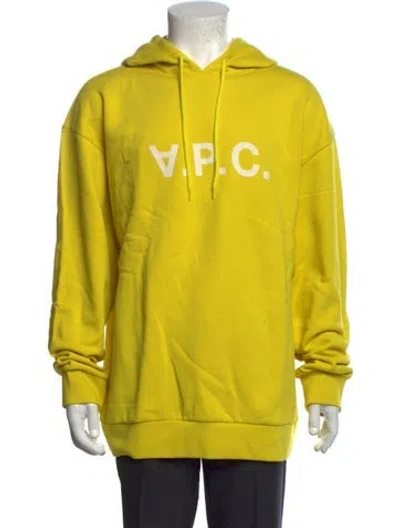 Pre-owned A.p.c. Graphic Print Crew Neck Hoodie In Yellow