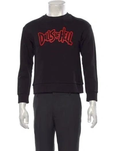 Pre-owned A.p.c. Graphic Print Crew Neck Pullover In Black