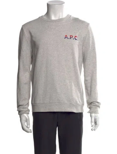 Pre-owned Apc Graphic Print Crew Neck Pullover In Gray