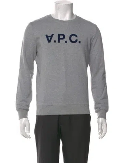 Pre-owned Apc Graphic Print Crew Neck Pullover In Gray
