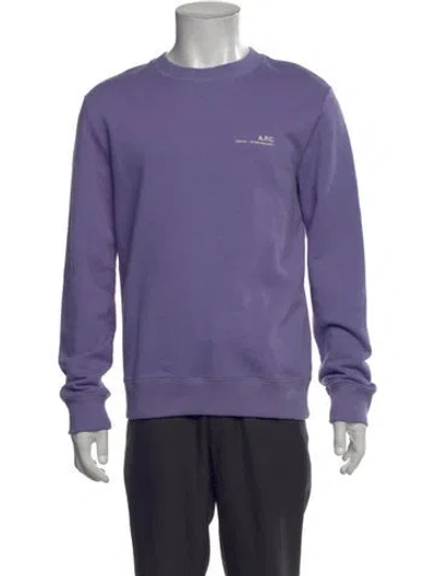 Pre-owned A.p.c. Graphic Print Crew Neck Pullover In Purple